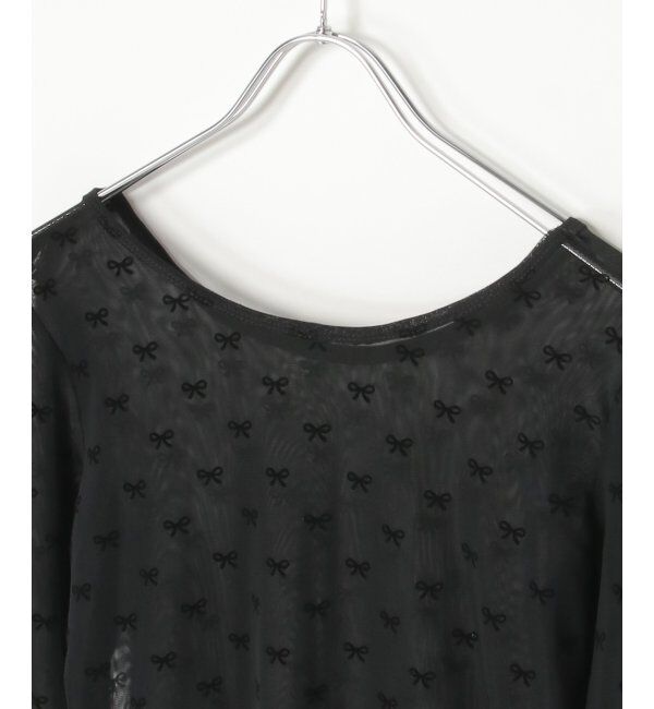 VENCE share style「シアーリボンフロッキープルオーバー」|Tシャツ・カットソー|