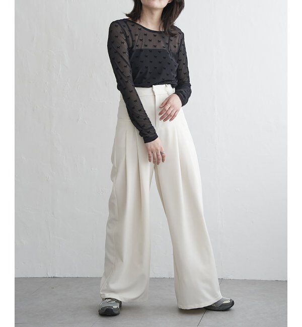 VENCE share style「シアーリボンフロッキープルオーバー」|Tシャツ・カットソー|