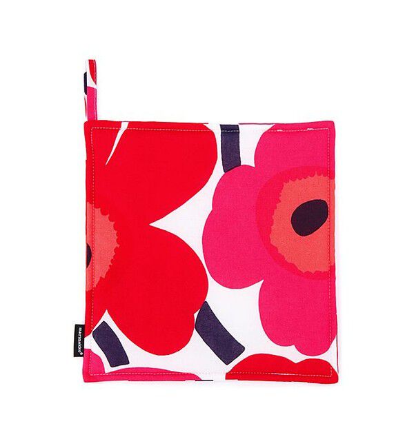 Marimekko「Pieni Unikko ポットホルダー」|その他|ホワイト&times;レッド