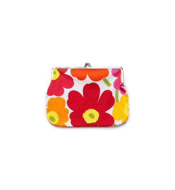 Marimekko「Unikko / Puolikas kukkaro がま口ポーチ」|ポーチ|ホワイト&times;ピンク