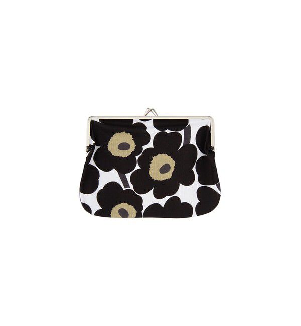 Marimekko「Unikko / Puolikas kukkaro がま口ポーチ」|ポーチ|ホワイト&times;ブラック