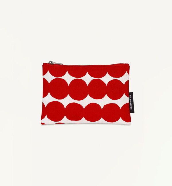 Marimekko「Rasymatto Kaika ポーチ」|ポーチ|ホワイト&times;レッド