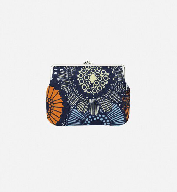 Marimekko「Pieni Siirtolapuutarha Puolikas Kukkaro がま口ポーチ」|ポーチ|ﾎﾜｲﾄ&times;ﾗｲﾄｲｴﾛｰ