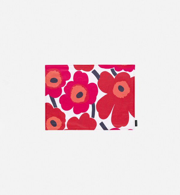 Marimekko「Pieni Unikko プレイスマット」|その他|ホワイト&times;レッド