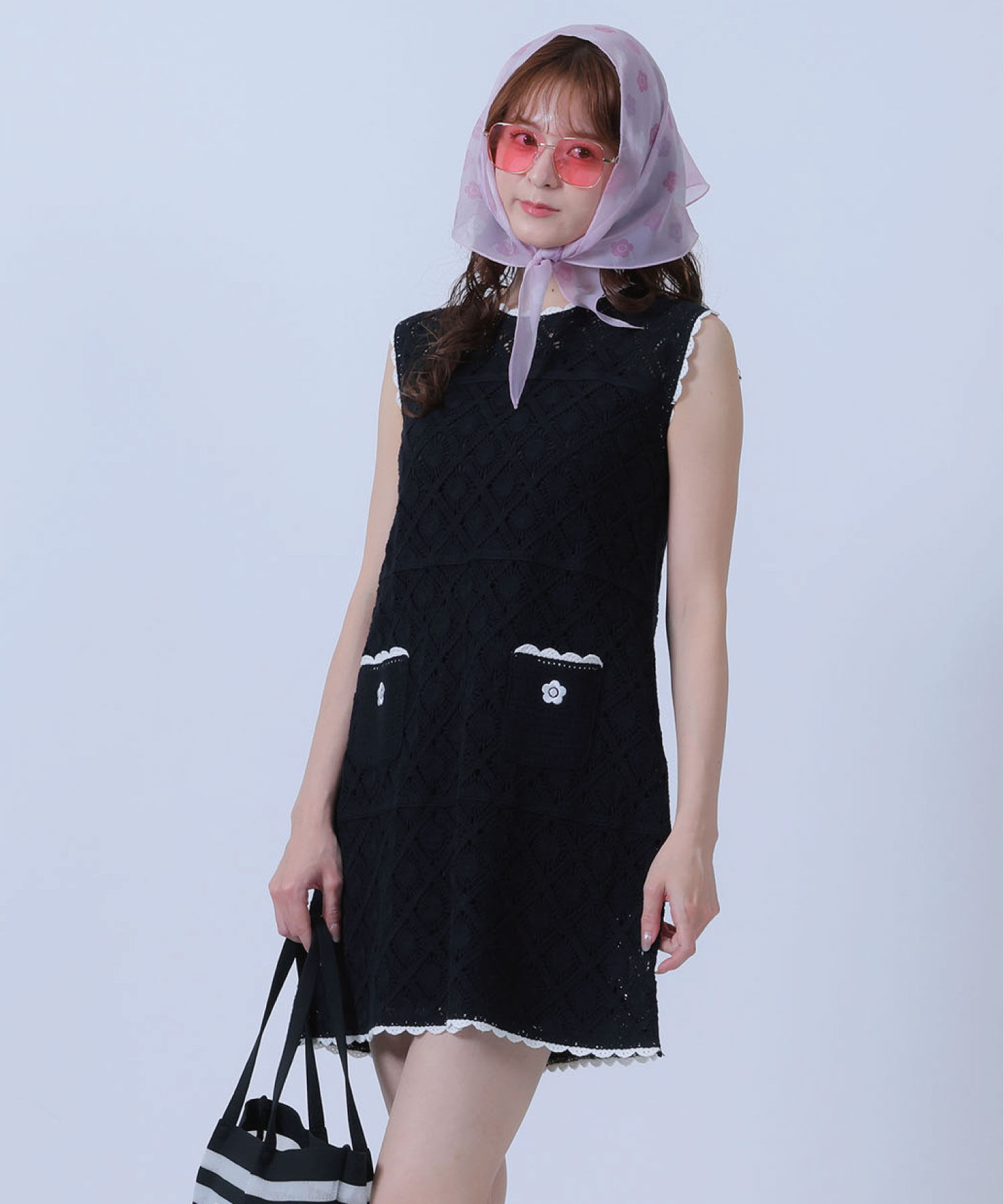 MARY QUANT「クロッシェライクレース ワンピース」|ワンピース|ブラック