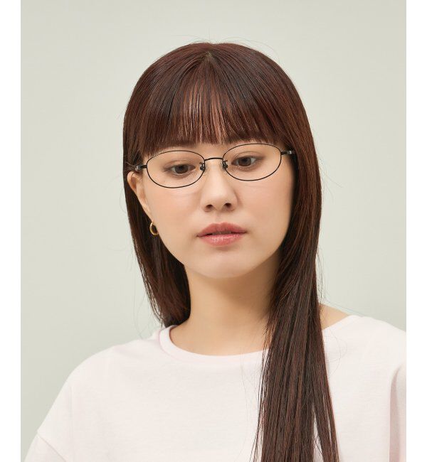  「オーバル型 メガネ 軽量 チタン｜大人可愛い｜伊達メガネ 度付きメガネ｜ビジネス レンズ交換券付」|メガネ|