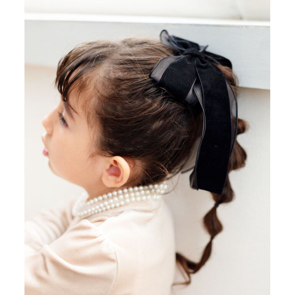 BACKYARD FAMILY「ヘアゴム リボン キッズ 通販 Rora ローラ グレース 髪ゴム 髪飾り 髪どめ 髪留め」|ヘアゴム・シュシュ|ブラック1