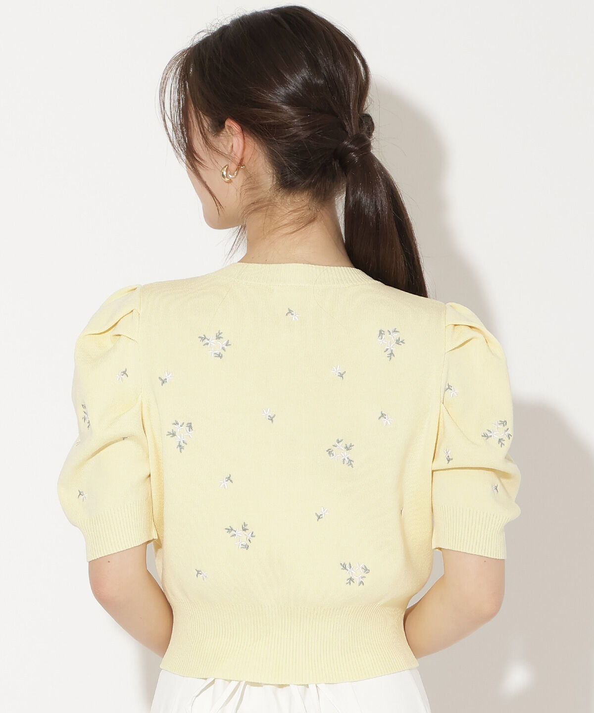 WILLSELECTION「小花刺繍タックスリーブカーディガン」|カーディガン|