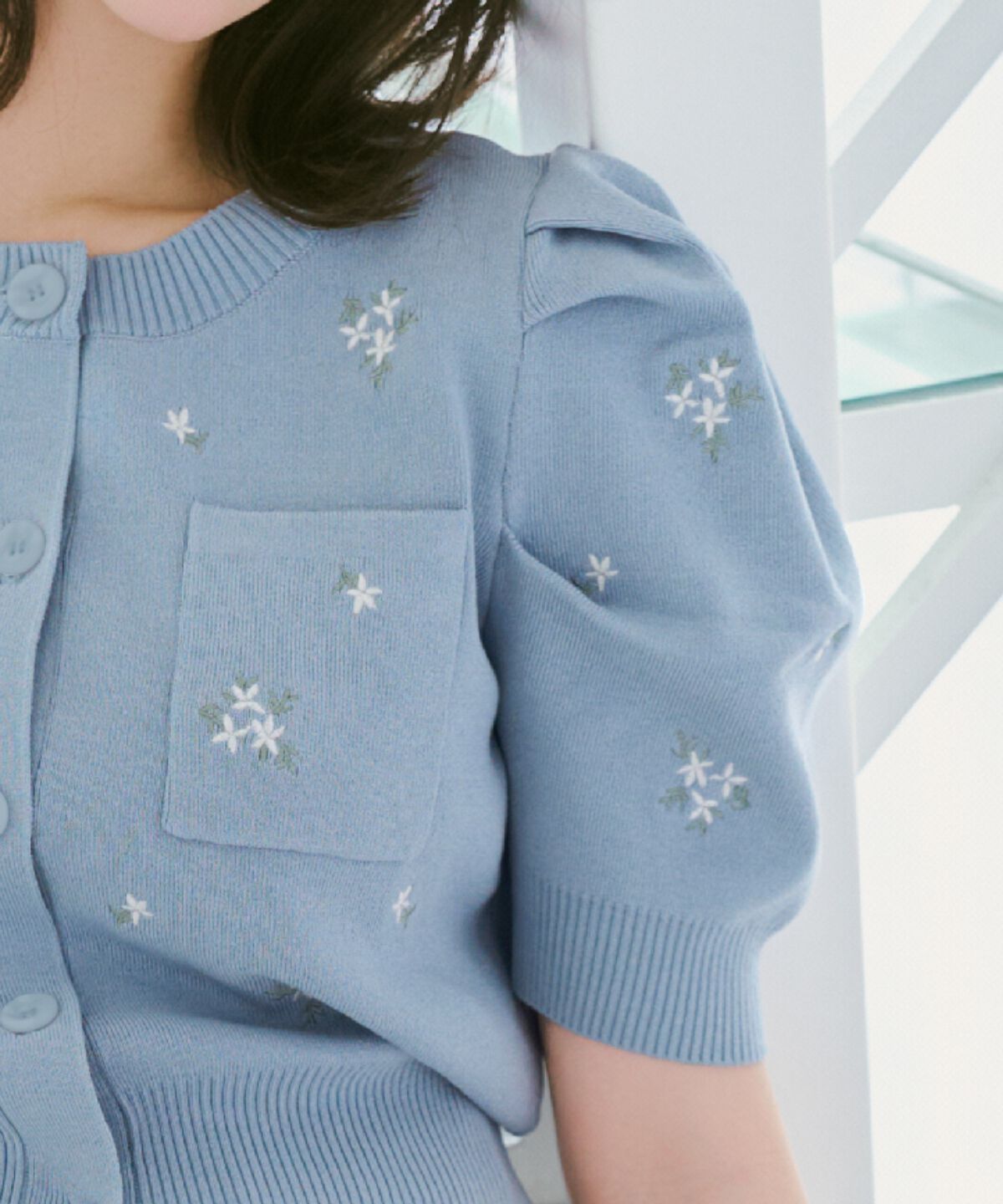 WILLSELECTION「小花刺繍タックスリーブカーディガン」|カーディガン|