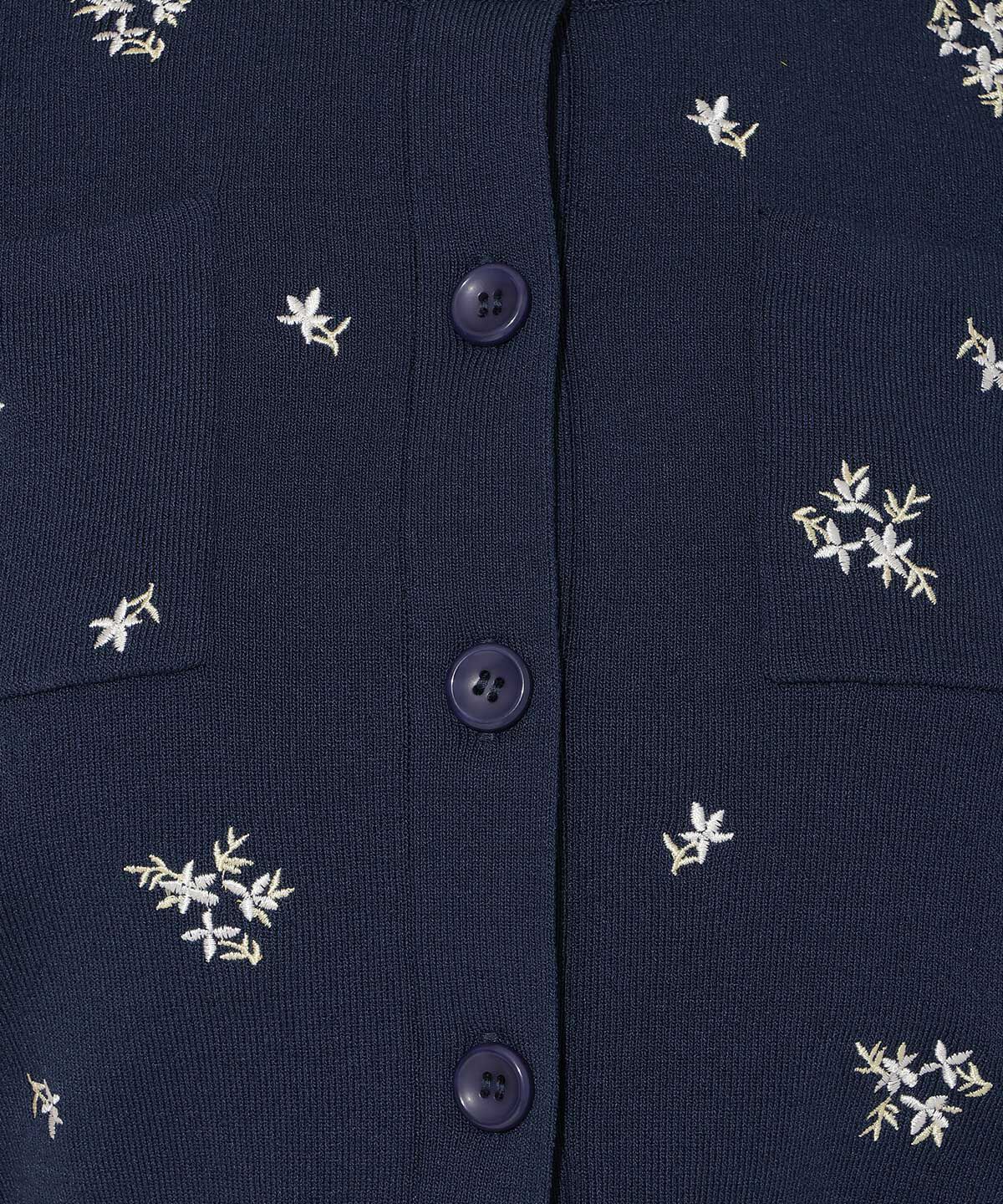 WILLSELECTION「小花刺繍タックスリーブカーディガン」|カーディガン|