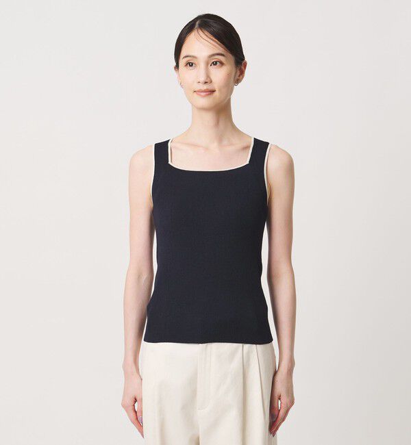 UNITED ARROWS「リブ スクエア キャミソールニット ‐ウォッシャブル‐」|タンクトップ|
