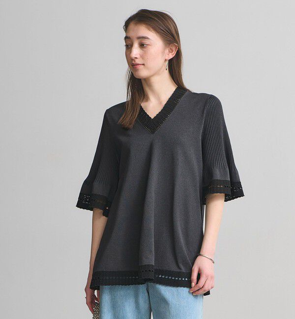 UNITED ARROWS「Vネック ニットチュニック 」|ニット・セーター|