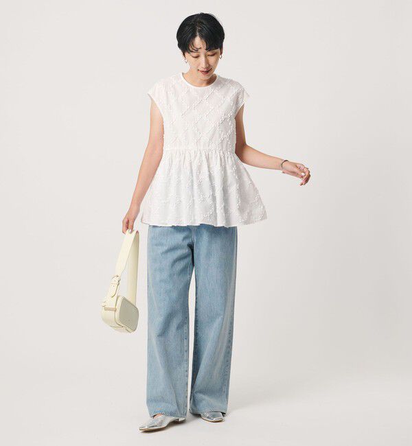 UNITED ARROWS「エンブロイダリー フリル フレンチスリーブ ブラウス」|シャツ・ブラウス|