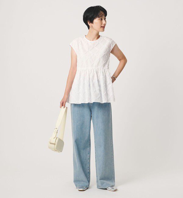 UNITED ARROWS「エンブロイダリー フリル フレンチスリーブ ブラウス」|シャツ・ブラウス|