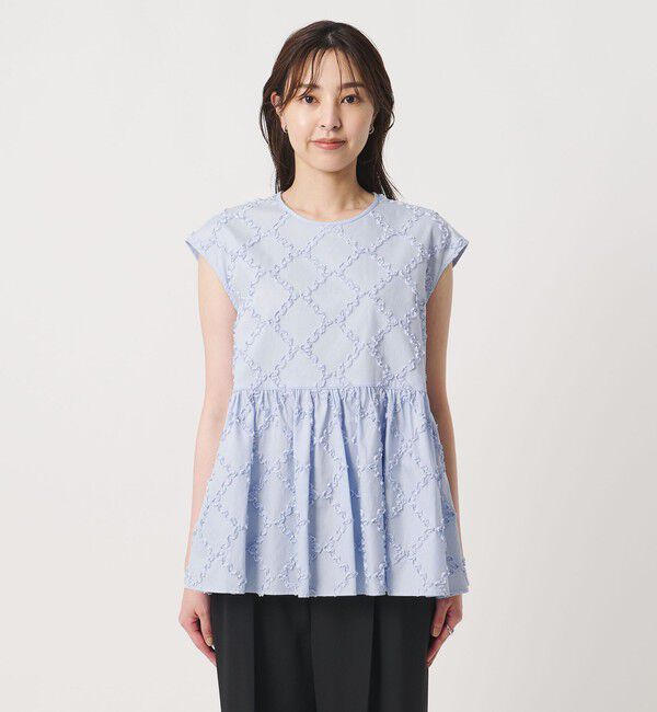 UNITED ARROWS「エンブロイダリー フリル フレンチスリーブ ブラウス」|シャツ・ブラウス|