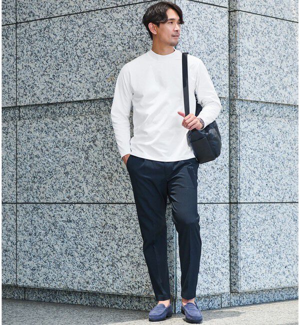 UNITED ARROWS green label relaxing「【WEB限定】JUST fit クリーン カノコ モックネック 長袖 Tシャツ -抗菌-」|Tシャツ・カットソー|