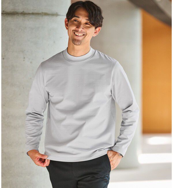 UNITED ARROWS green label relaxing「【WEB限定】JUST fit クリーン カノコ モックネック 長袖 Tシャツ -抗菌-」|Tシャツ・カットソー|LT.GRAY