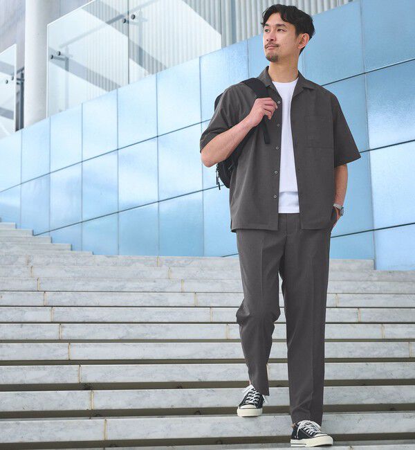 UNITED ARROWS green label relaxing「【WEB限定】JUST fit トロピカル セットアップ シャツ＆スラックス -2WAYストレッチ-」|シャツ・ブラウス|DK.GRAY