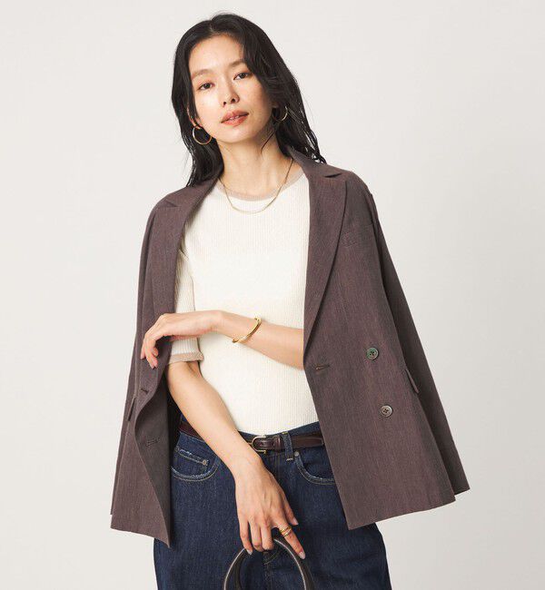 UNITED ARROWS green label relaxing「ハイショク リブ ハーフスリーブ プルオーバー ニット」|ニット・セーター|