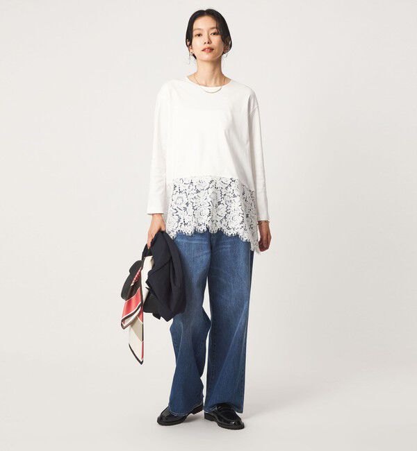UNITED ARROWS green label relaxing「レース イレヘム プルオーバー カットソー」|Tシャツ・カットソー|