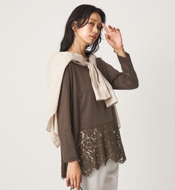 UNITED ARROWS green label relaxing「レース イレヘム プルオーバー カットソー」|Tシャツ・カットソー|