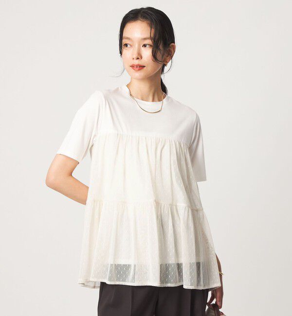 UNITED ARROWS green label relaxing「ドットチュール ティアード プルオーバー カットソー」|Tシャツ・カットソー|