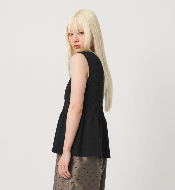 BEAUTY&YOUTH UNITED ARROWS「【WEB限定 Wardrobe DAILY MINIMAL】ペプラム2WAY ノースリーブリブニット ウォッシャブル」|ニット・セーター|