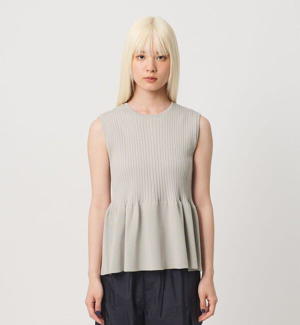 BEAUTY&YOUTH UNITED ARROWS「【WEB限定 Wardrobe DAILY MINIMAL】ペプラム2WAY ノースリーブリブニット ウォッシャブル」|ニット・セーター|