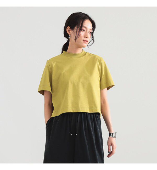 Demi-Luxe BEAMS 「モックネック ショート Tシャツ」|Tシャツ・カットソー|LIME