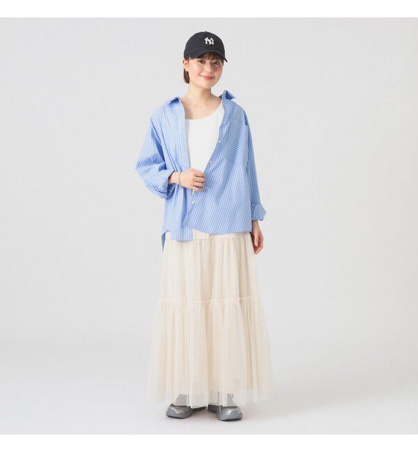 Ray BEAMS 「ストライプ ビッグ シャツ　　26SS 日除け 紫外線対策 冷房対策 レジャー アウトドア 春夏」|シャツ・ブラウス|