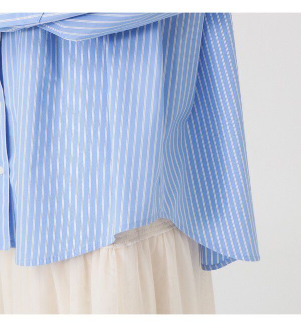 Ray BEAMS 「ストライプ ビッグ シャツ　　26SS 日除け 紫外線対策 冷房対策 レジャー アウトドア 春夏」|シャツ・ブラウス|
