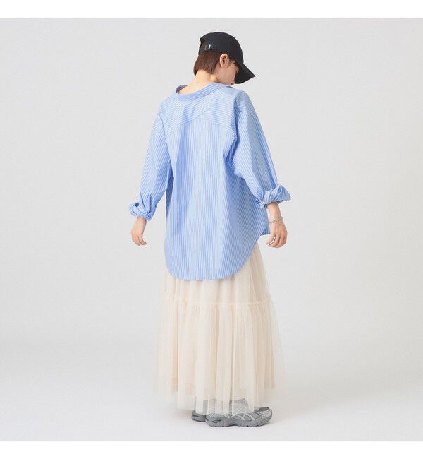 Ray BEAMS 「ストライプ ビッグ シャツ　　26SS 日除け 紫外線対策 冷房対策 レジャー アウトドア 春夏」|シャツ・ブラウス|