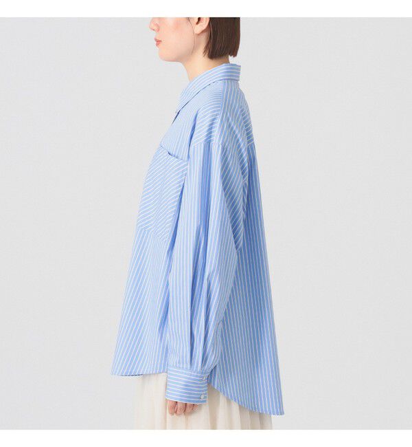 Ray BEAMS 「ストライプ ビッグ シャツ　　26SS 日除け 紫外線対策 冷房対策 レジャー アウトドア 春夏」|シャツ・ブラウス|