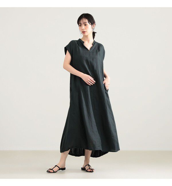 Demi-Luxe BEAMS 「TICCA / リネン フレンチスリーブ バルーン ワンピース」|ワンピース|