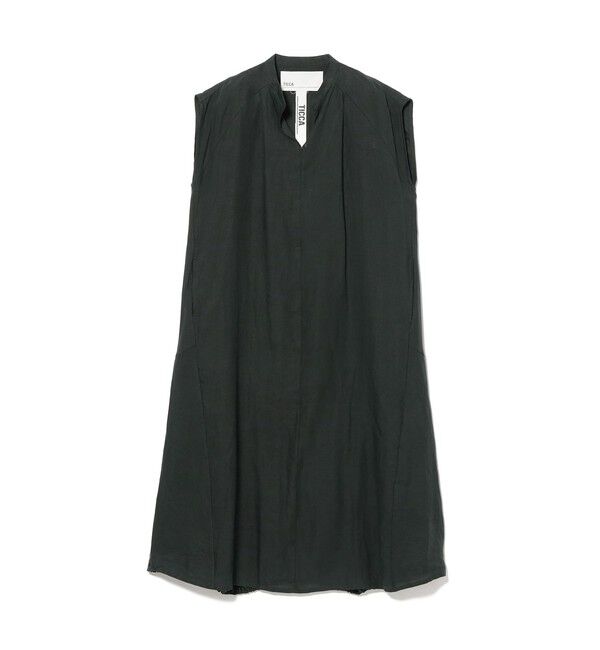 Demi-Luxe BEAMS 「TICCA / リネン フレンチスリーブ バルーン ワンピース」|ワンピース|