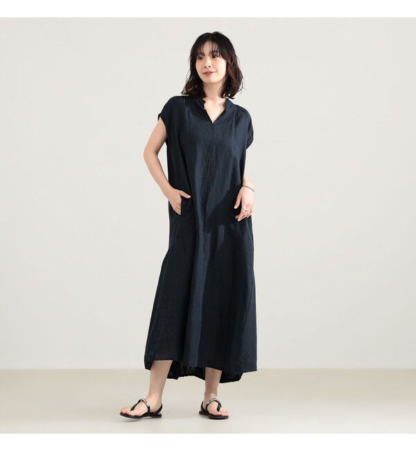 Demi-Luxe BEAMS 「TICCA / リネン フレンチスリーブ バルーン ワンピース」|ワンピース|