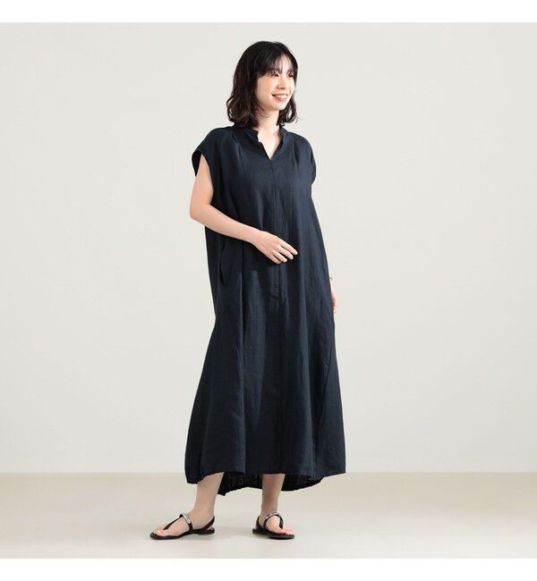 Demi-Luxe BEAMS 「TICCA / リネン フレンチスリーブ バルーン ワンピース」|ワンピース|