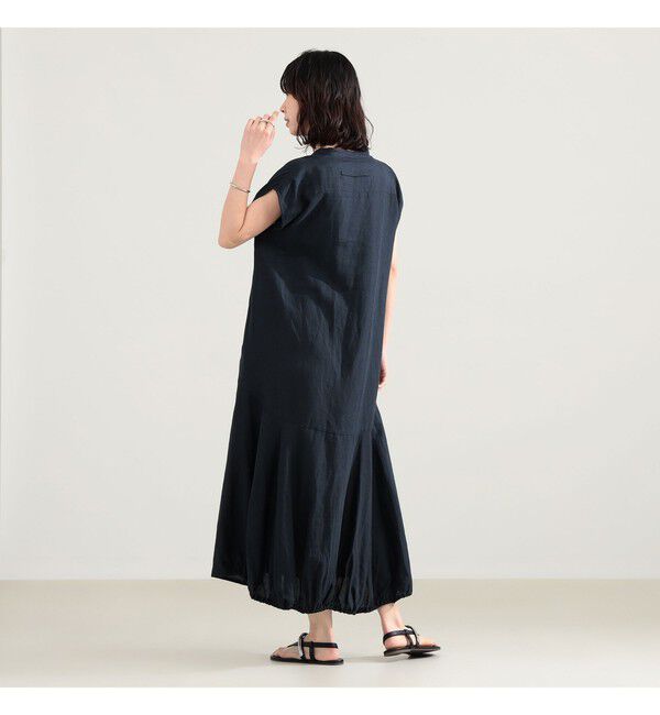Demi-Luxe BEAMS 「TICCA / リネン フレンチスリーブ バルーン ワンピース」|ワンピース|