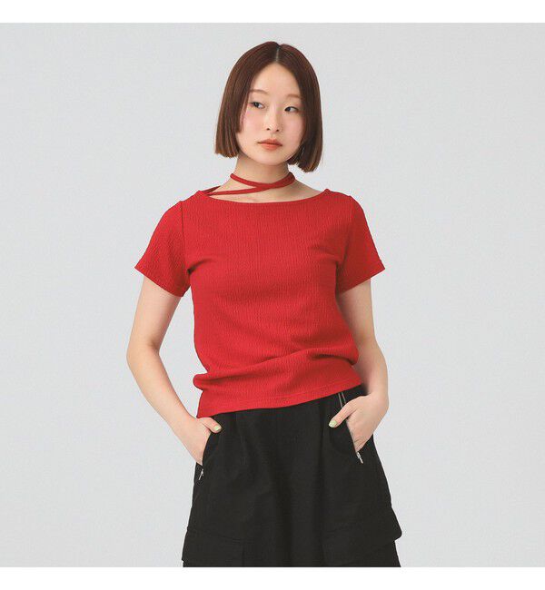 Ray BEAMS 「ネックリボン ボートネック Tシャツ」|Tシャツ・カットソー|
