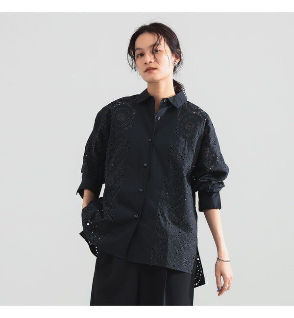 Demi-Luxe BEAMS 「アイレット パターン オーバーシャツ」|シャツ・ブラウス|