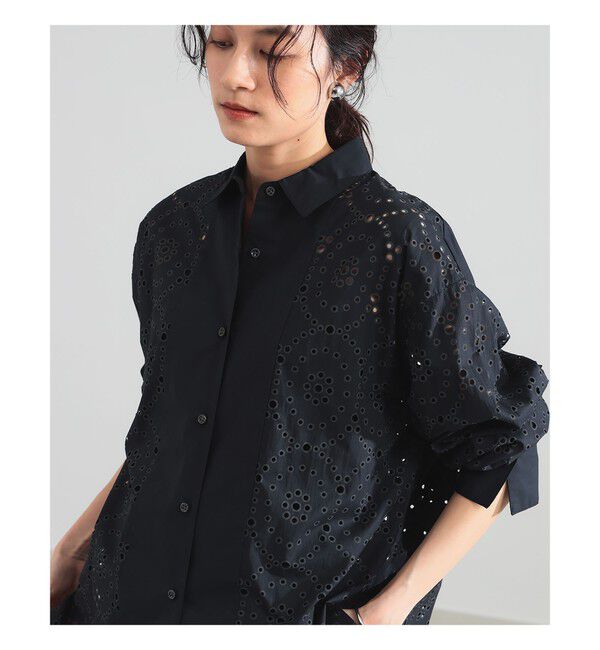 Demi-Luxe BEAMS 「アイレット パターン オーバーシャツ」|シャツ・ブラウス|