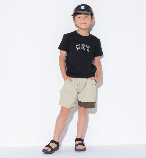 SHIPS KIDS「【WEB限定】SHIPS KIDS:100～160cm / 〈家族おそろい〉SHIPS ラウンド プリント ロゴ  Tシャツ」|Tシャツ・カットソー|