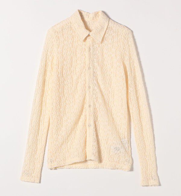 quaranciel「quaranciel:〈手洗い可能〉フラワー レース ストレッチ レギュラーカラー シャツ カットソー」|Tシャツ・カットソー|