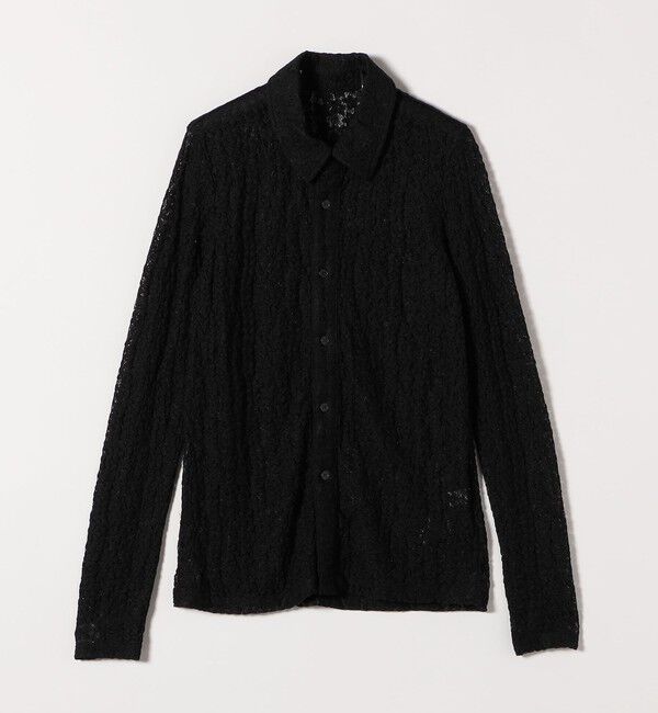 quaranciel「quaranciel:〈手洗い可能〉フラワー レース ストレッチ レギュラーカラー シャツ カットソー」|Tシャツ・カットソー|