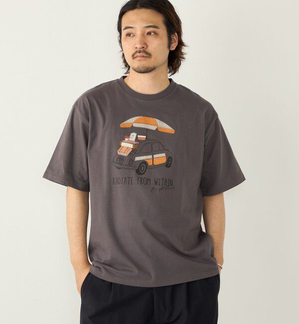 SHIPS Colors 「SHIPS Colors:パッチワーク & 刺繍 Tシャツ」|Tシャツ・カットソー|ダークグレー