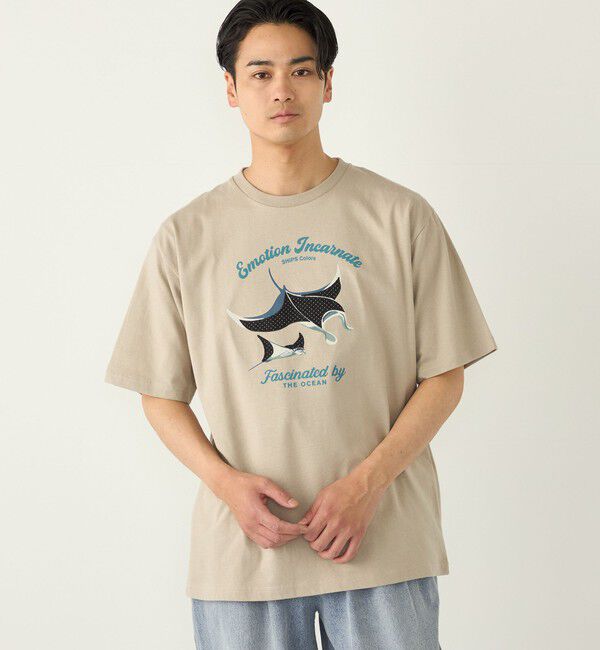 SHIPS Colors 「SHIPS Colors:パッチワーク & 刺繍 Tシャツ」|Tシャツ・カットソー|ベージュ