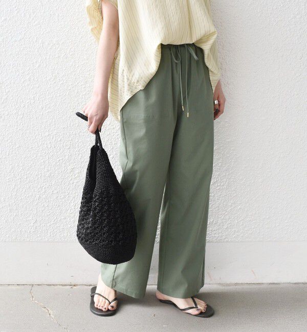 SHIPS Colors 「SHIPS Colors:〈接触冷感・手洗い可能〉クールタッチ ベイカー イージーパンツ」|その他|オリーブ