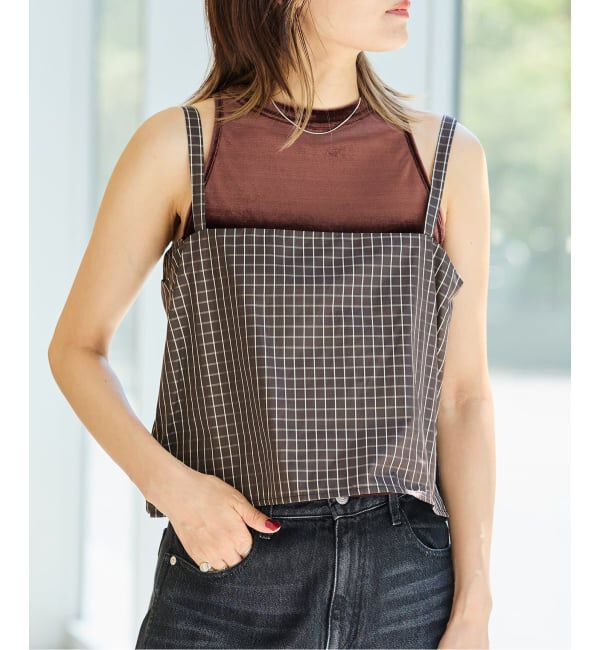 IENA LA BOUCLE「IENA LA BOUCLE トリアセベロアタンクトップ」|タンクトップ|