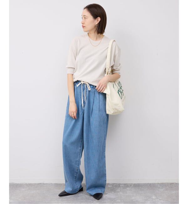SLOBE IENA「《WEB限定/追加/シリーズあり》コットンキュプラハーフスリーブプルオーバー」|ニット・セーター|