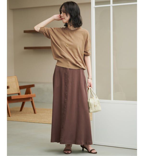 SLOBE IENA「《WEB限定/追加/シリーズあり》コットンキュプラハーフスリーブプルオーバー」|ニット・セーター|